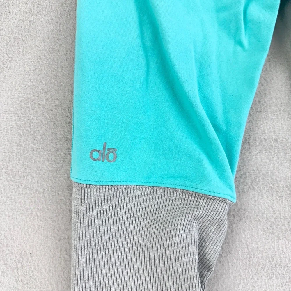 Alo Yoga Goddess Ribbed Ruched Leggings Womens XS Gray‎ Blue Dance Full Length